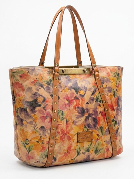Patricia Nash Handbags - Patricia Nash Benvenuto Tote Studded Floral Leather Spring Multi Large